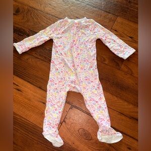 Excellent Condition Lullaby Lane Floral Zipper Footie Girls 6-9 Months